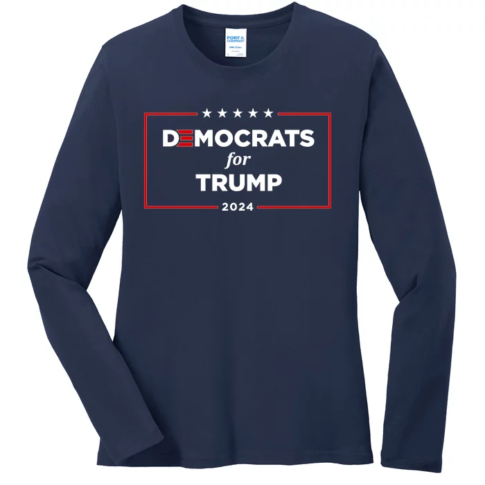 2024 Democrats For Trump Ladies Long Sleeve Shirt