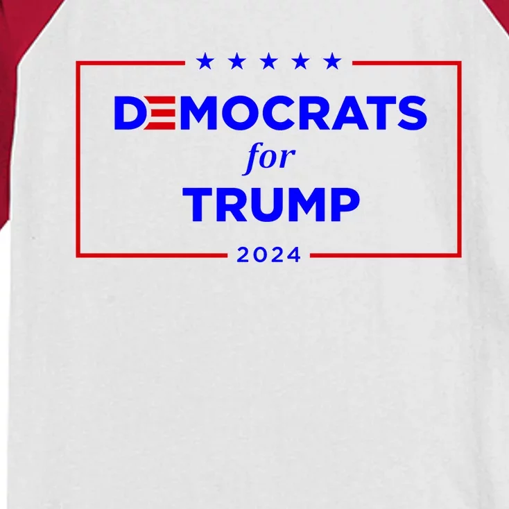 2024 Democrats For Trump Kids Colorblock Raglan Jersey