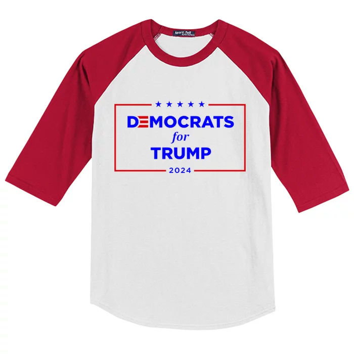 2024 Democrats For Trump Kids Colorblock Raglan Jersey