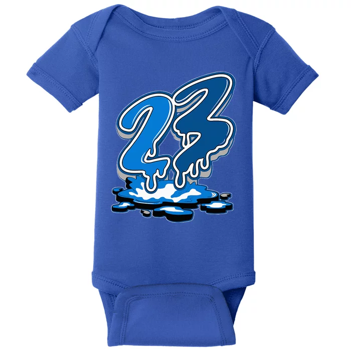 23 Drip Military Blue 4s Matching Baby Bodysuit