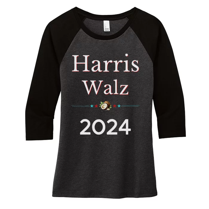 2024 Democratic Presidential Election Nominees Harris Walz Women's Tri-Blend 3/4-Sleeve Raglan Shirt