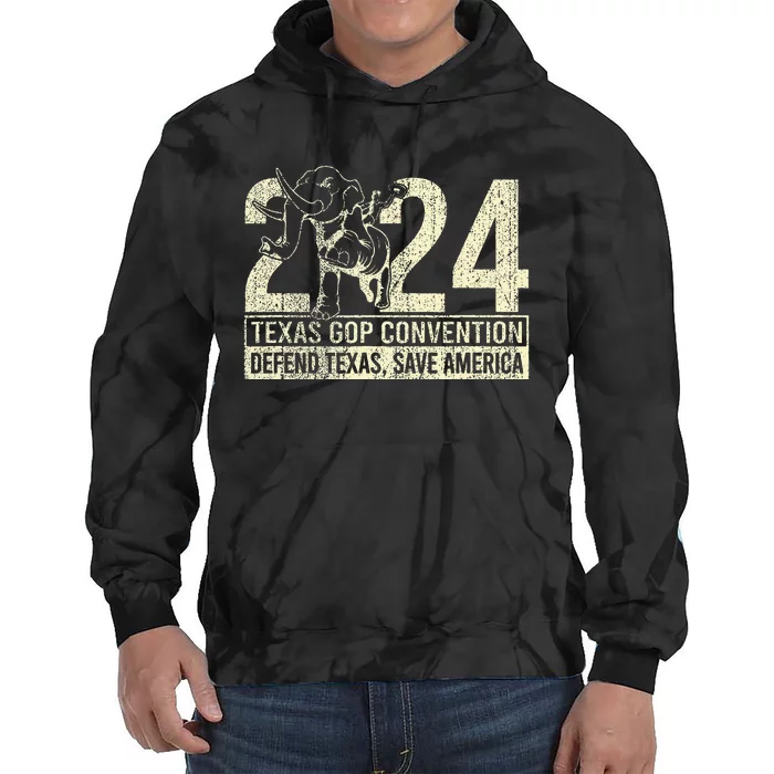 2024 Defend Texas Save American Quote Tie Dye Hoodie