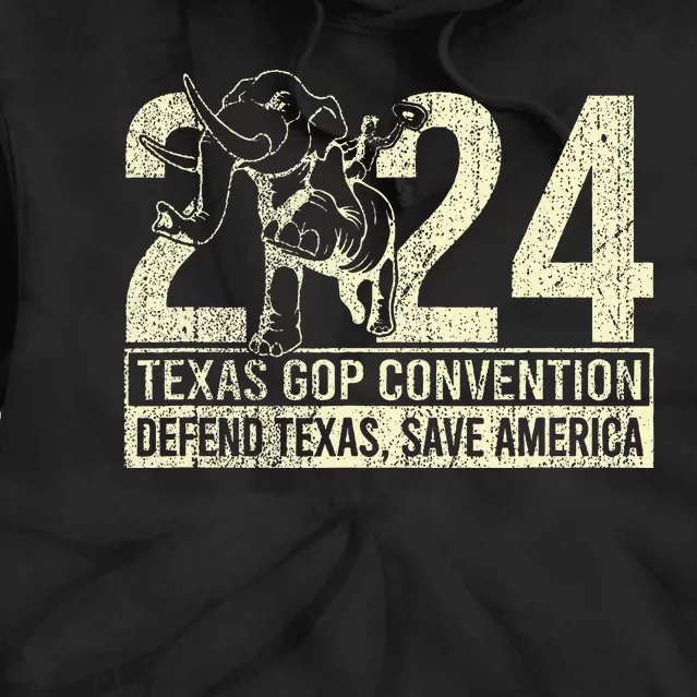 2024 Defend Texas Save American Quote Tie Dye Hoodie