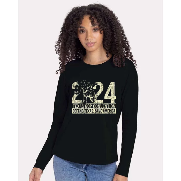 2024 Defend Texas Save American Womens Cotton Relaxed Long Sleeve T-Shirt