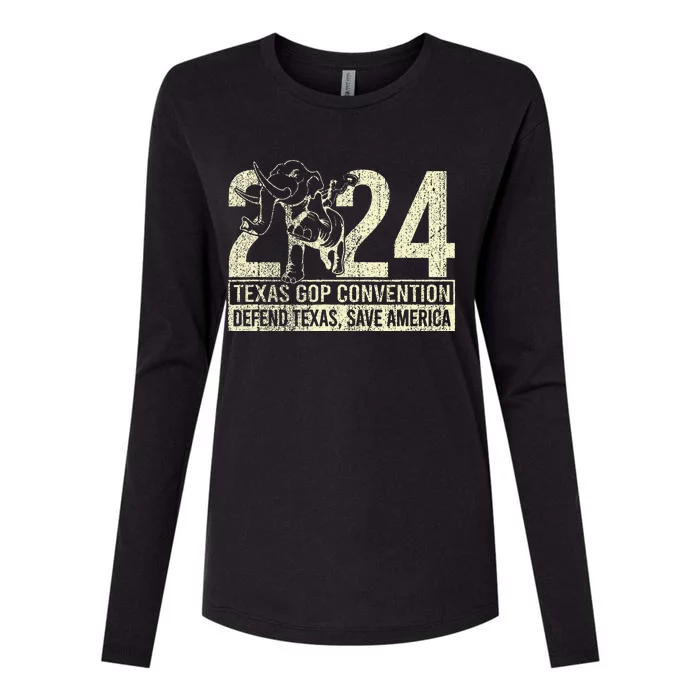 2024 Defend Texas Save American Womens Cotton Relaxed Long Sleeve T-Shirt