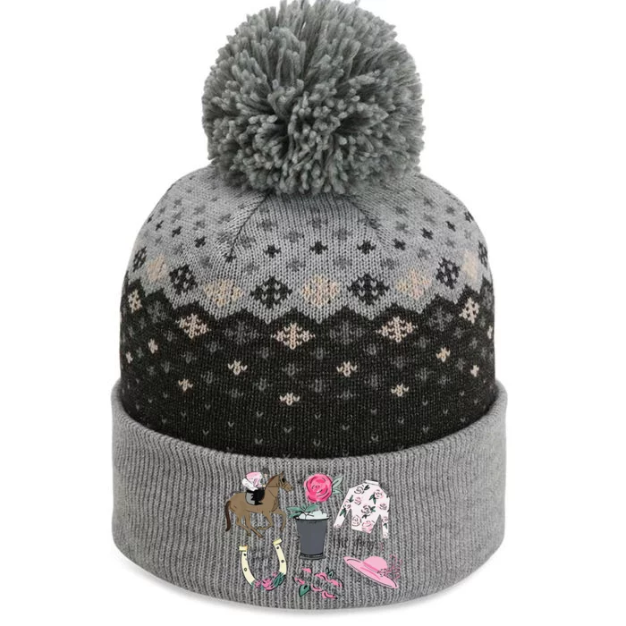 2024 Derby Vibes Horse Racing Horse Race Horse Lover The Baniff Cuffed Pom Beanie