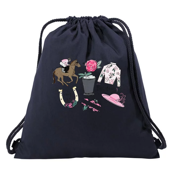 2024 Derby Vibes Horse Racing Horse Race Horse Lover Drawstring Bag