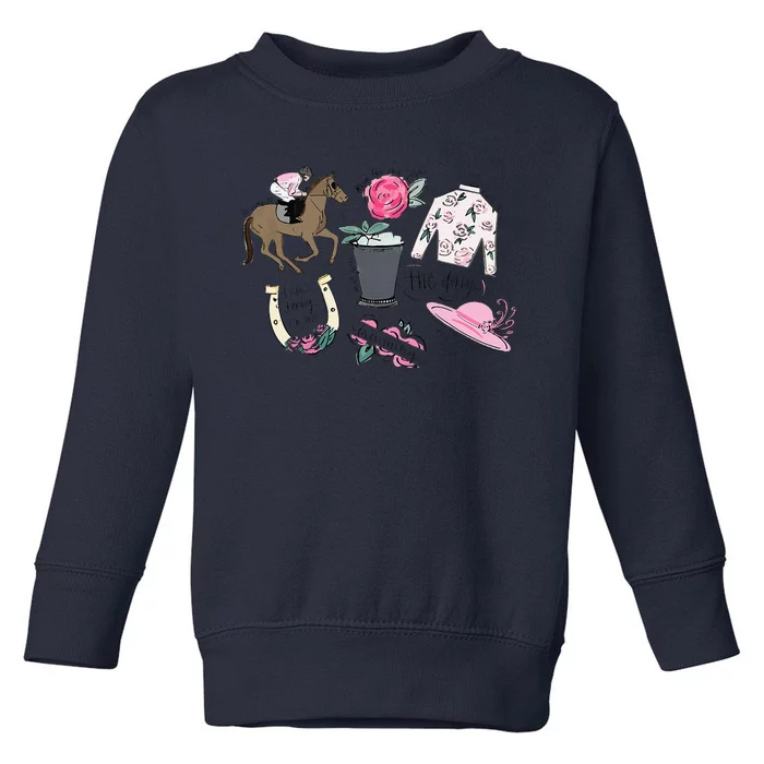 2024 Derby Vibes Horse Racing Horse Race Horse Lover Toddler Sweatshirt