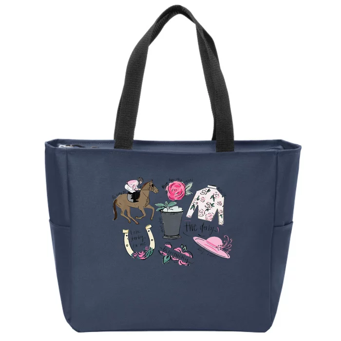 2024 Derby Vibes Horse Racing Horse Race Horse Lover Zip Tote Bag