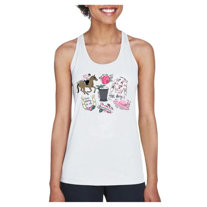 2024 Derby Vibes Horse Racing Horse Race Horse Lover Women's Racerback Tank