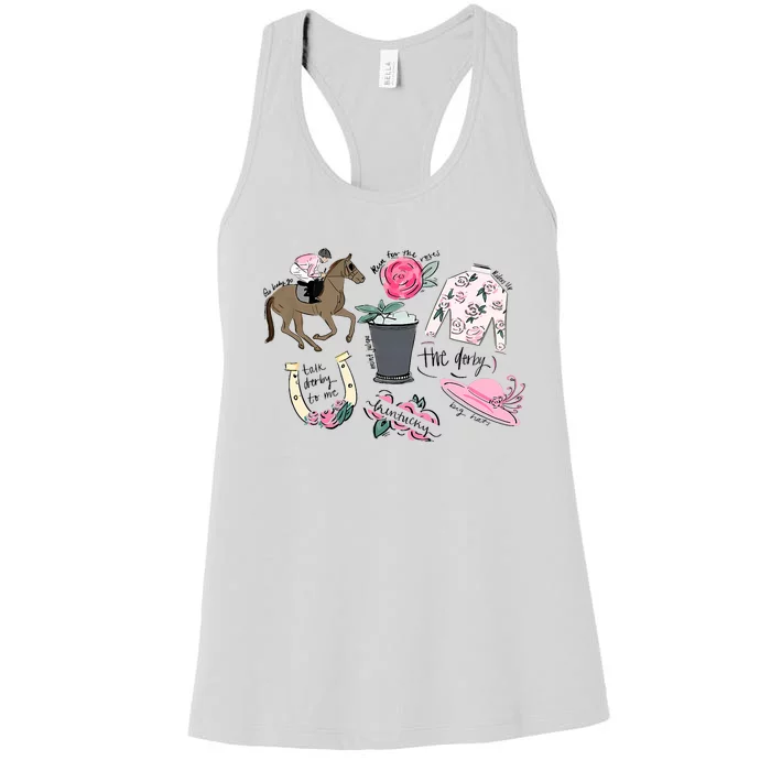 2024 Derby Vibes Horse Racing Horse Race Horse Lover Women's Racerback Tank