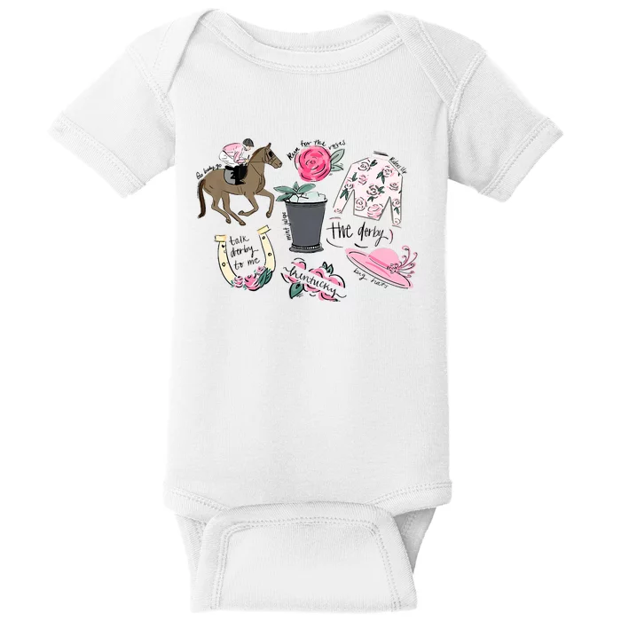 2024 Derby Vibes Horse Racing Horse Race Horse Lover Baby Bodysuit