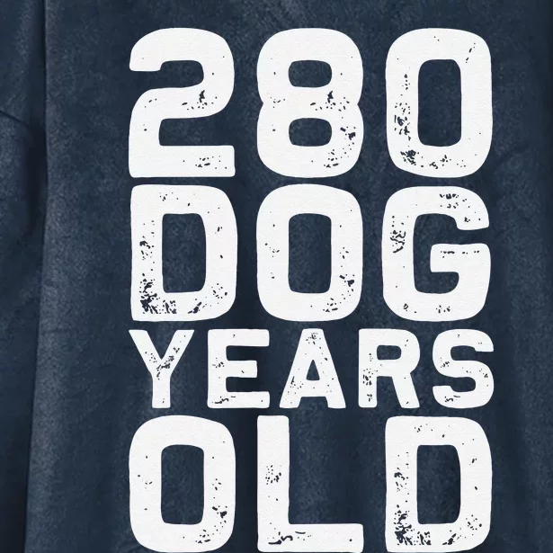 280 Dog Years Old Funny 40th Birthday Gag Gift Hooded Wearable Blanket