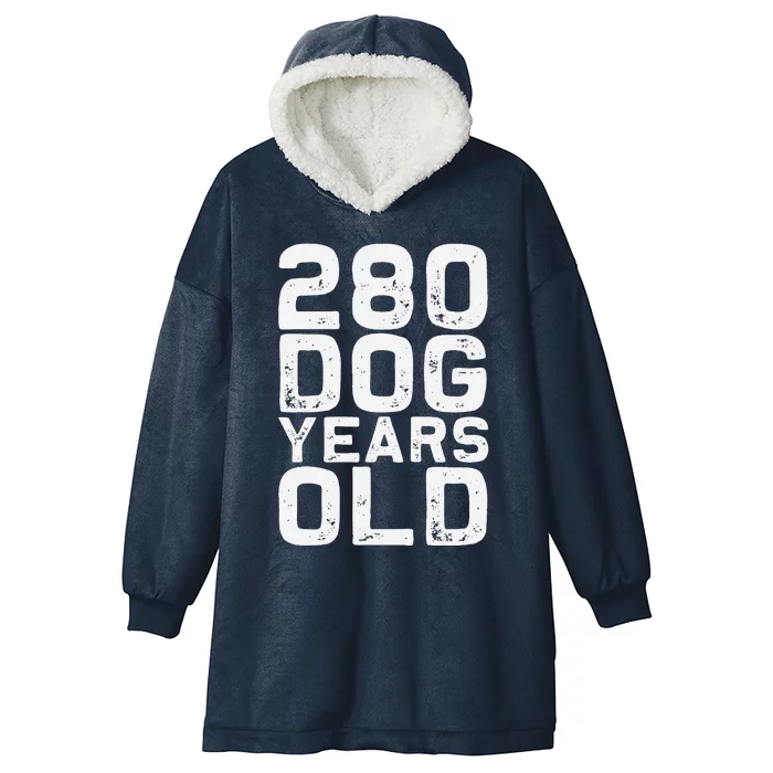 280 Dog Years Old Funny 40th Birthday Gag Gift Hooded Wearable Blanket