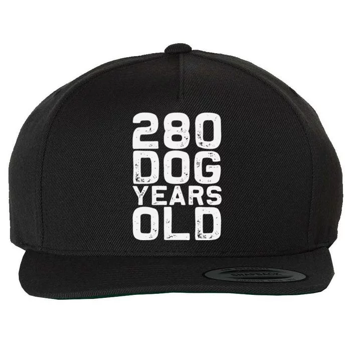 280 Dog Years Old Funny 40th Birthday Gag Gift Wool Snapback Cap