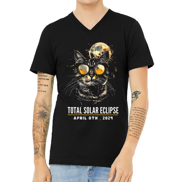 2024 Eclipse  8 April 2024 Eclipse V-Neck T-Shirt