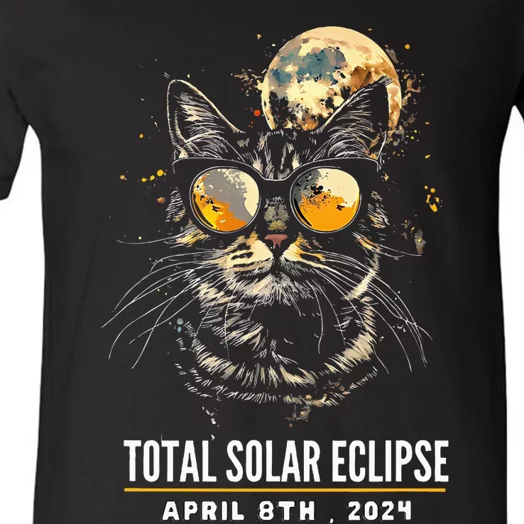 2024 Eclipse  8 April 2024 Eclipse V-Neck T-Shirt