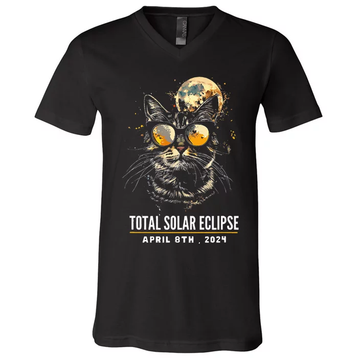 2024 Eclipse  8 April 2024 Eclipse V-Neck T-Shirt