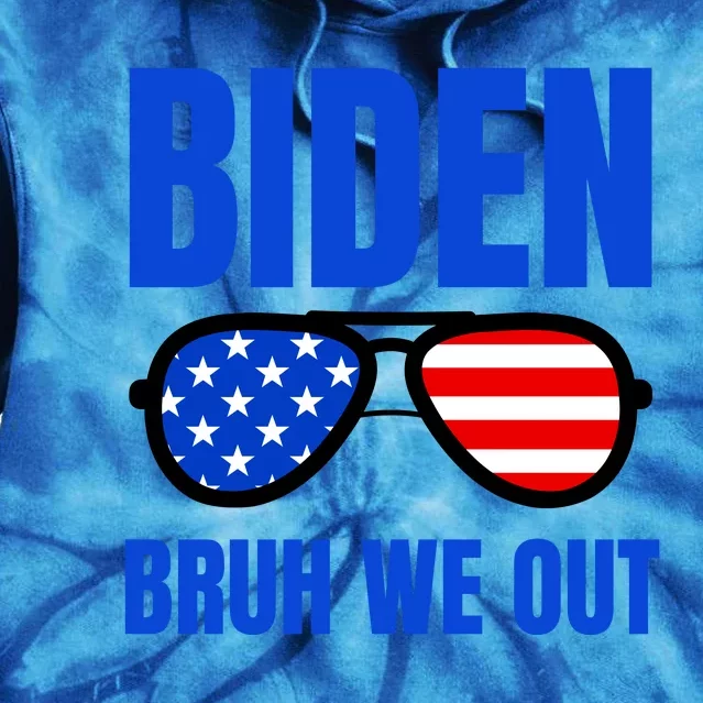 2024 Election Biden 2024 Bruh We Out Funny Joe Biden Tie Dye Hoodie