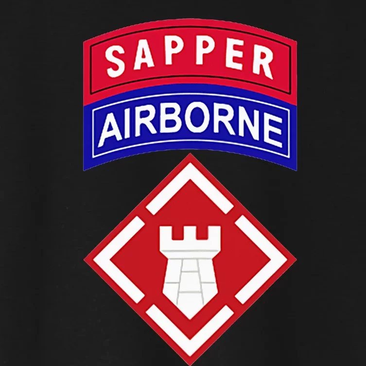 20th Engineer Brigade Patch W Airborne And Sapper Tab Women's Crop Top Tee