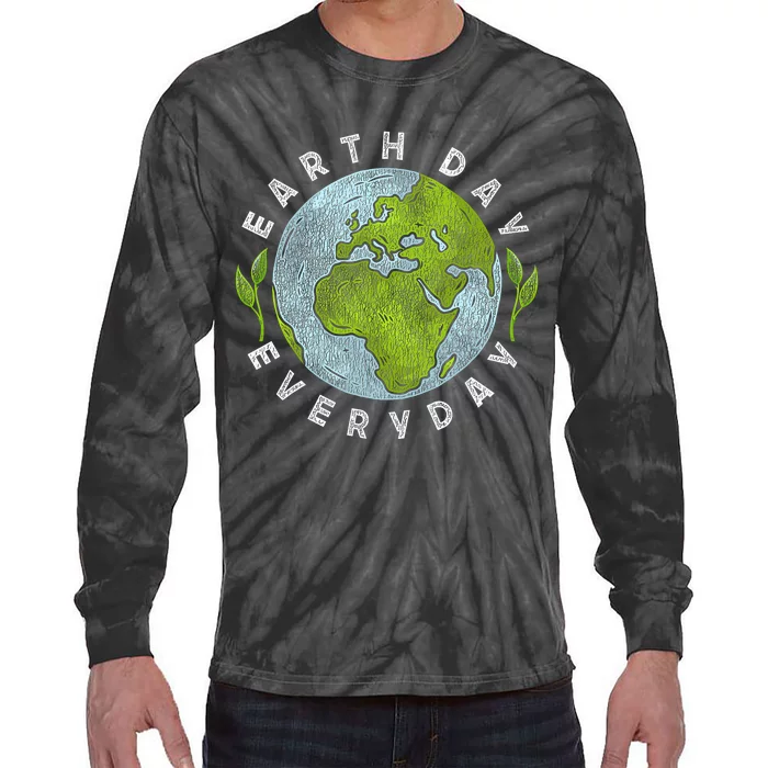 2024 Earth Day Every Day Planet 54 Anniversary Tie-Dye Long Sleeve Shirt