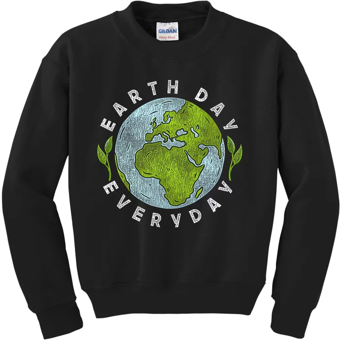 2024 Earth Day Every Day Planet 54 Anniversary Kids Sweatshirt