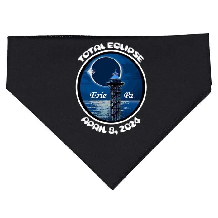 2024 Eclipse Erie Pa Tower Lake Ere April Path Of Totality USA-Made Doggie Bandana