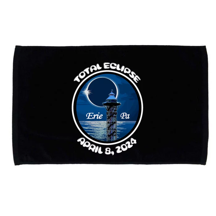 2024 Eclipse Erie Pa Tower Lake Ere April Path Of Totality Microfiber Hand Towel