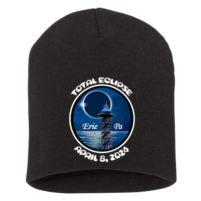 2024 Eclipse Erie Pa Tower Lake Ere April Path Of Totality Short Acrylic Beanie