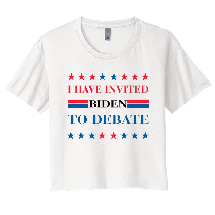 2024 Election I Have Invited Biden To Debate Women's Crop Top Tee