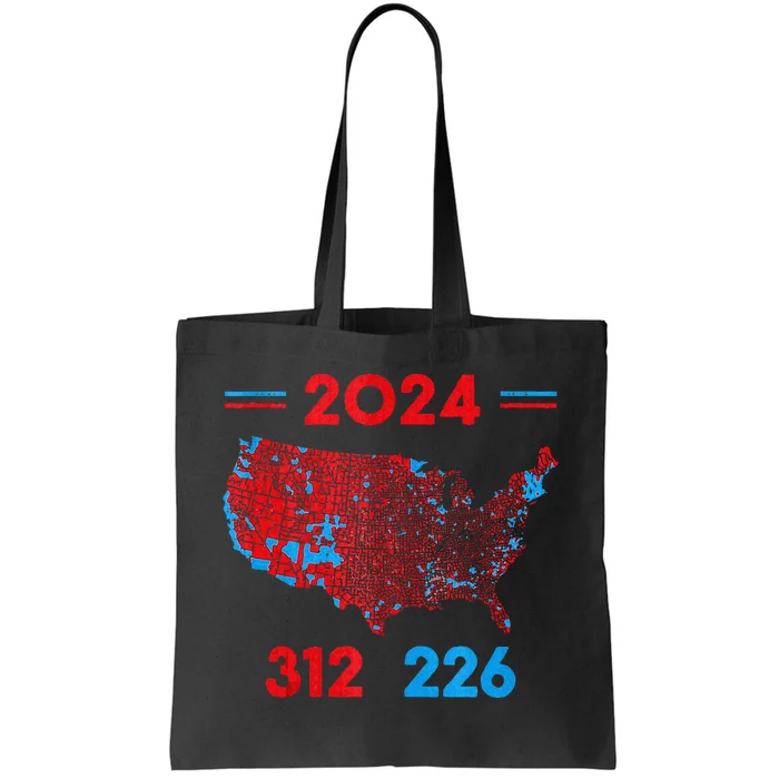 2024 Electoral Map Trump 312 Red 2024 Election Results Map Tote Bag