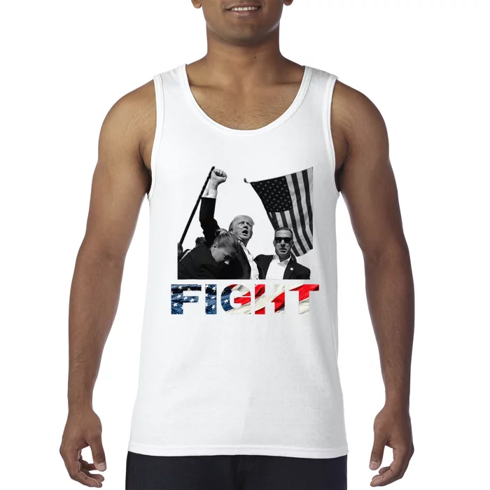 2024 Election Rally Fight Shot United States Patriotic Tank Top