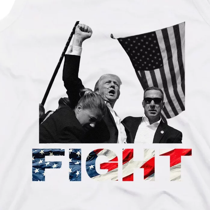 2024 Election Rally Fight Shot United States Patriotic Tank Top