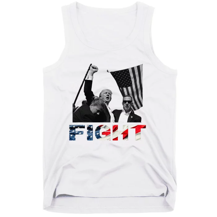 2024 Election Rally Fight Shot United States Patriotic Tank Top