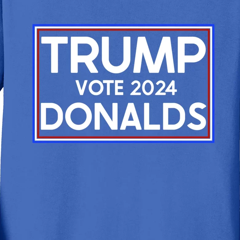 2024 Election Trump Donalds Supporter Gift Kids Long Sleeve Shirt