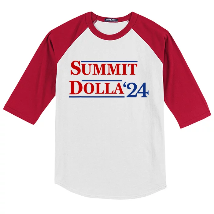 2024 Election Year Funny Name Summit Dolla 24 Kids Colorblock Raglan Jersey