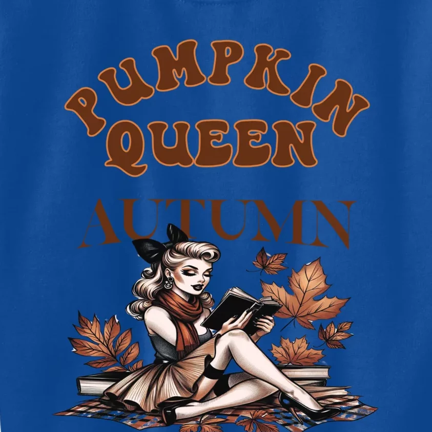 2024 Fall Autumn Cute Pumpkin Queen Retro Pin Up Gift Kids Sweatshirt