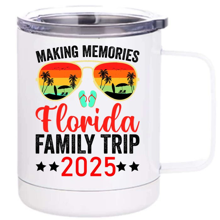 2025 Florida Family Trip Vacation Front & Back 12oz Stainless Steel Tumbler Cup