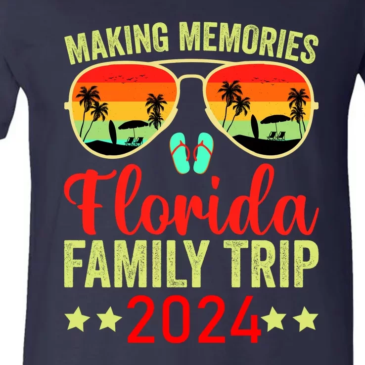 2024 Florida Family Trip Vacation V-Neck T-Shirt