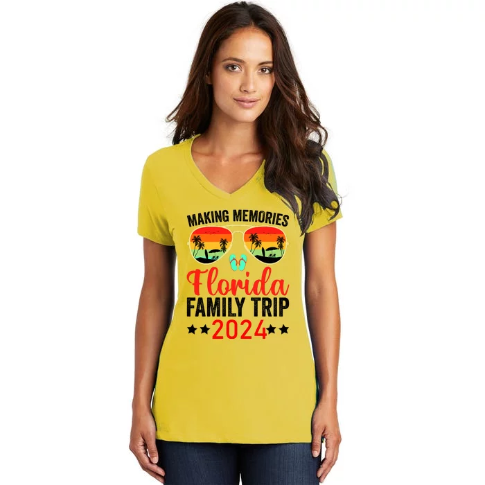 2024 Florida Family Trip Vacation Women's V-Neck T-Shirt