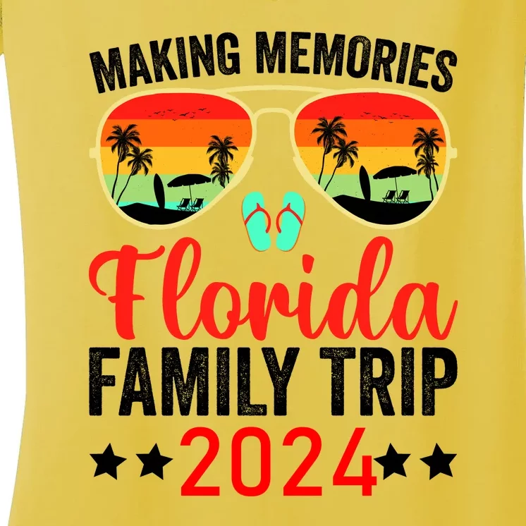 2024 Florida Family Trip Vacation Women's V-Neck T-Shirt