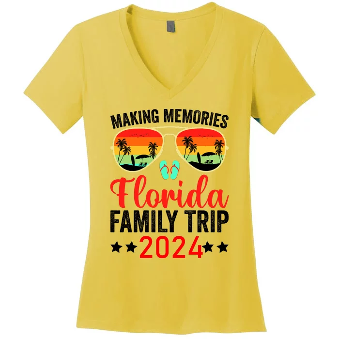 2024 Florida Family Trip Vacation Women's V-Neck T-Shirt