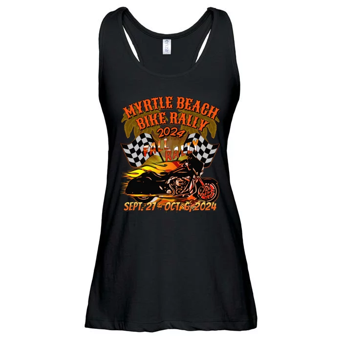 2024 Fall Myrtle Beach Bike Rally Vintage Art Back Ladies Essential Flowy Tank