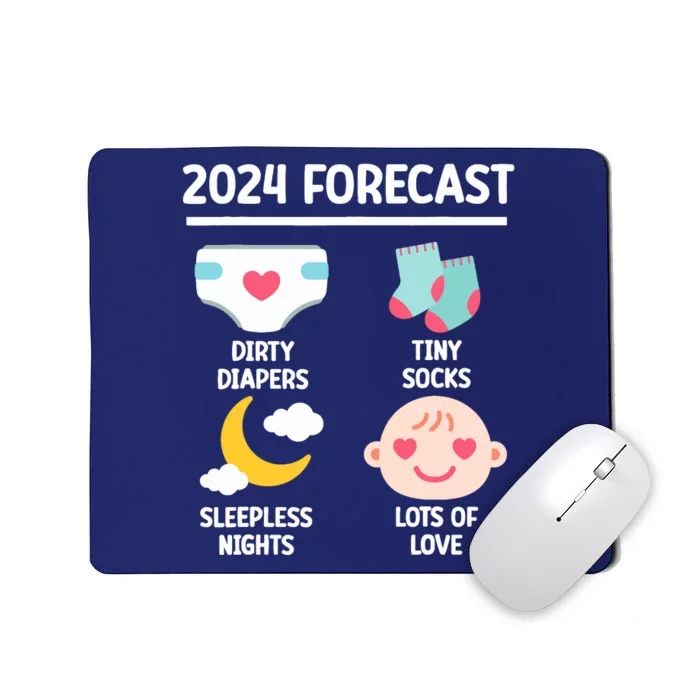 2024 Forecast Pregnant Baby Shower Gender Reveal Boy Girl Mousepad