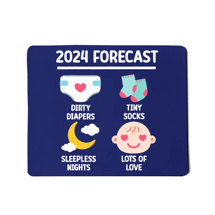 2024 Forecast Pregnant Baby Shower Gender Reveal Boy Girl Mousepad