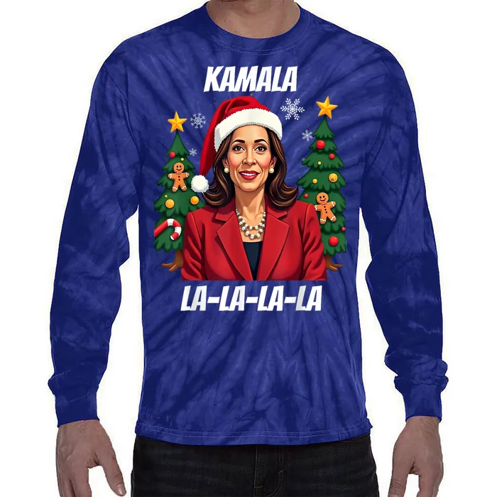 2024 Funny President Kamala Harris Christmas Tie-Dye Long Sleeve Shirt