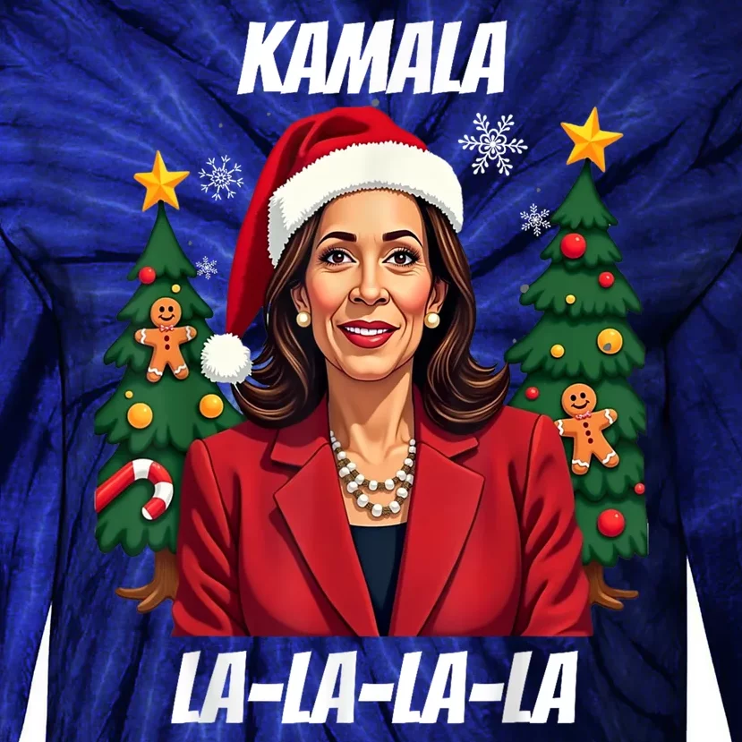 2024 Funny President Kamala Harris Christmas Tie-Dye Long Sleeve Shirt