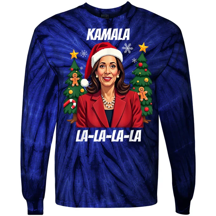 2024 Funny President Kamala Harris Christmas Tie-Dye Long Sleeve Shirt