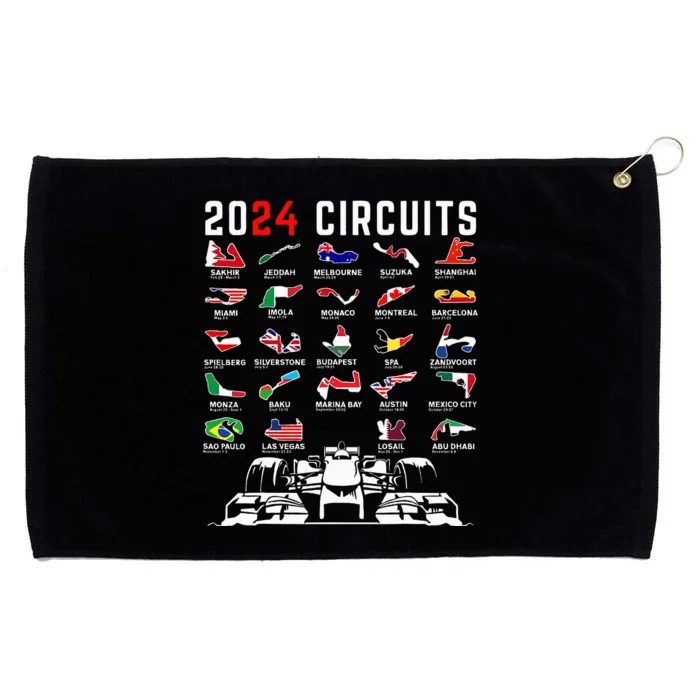 2024 Formula Racing Track Formula Race Formula Car Fan Grommeted Golf Towel