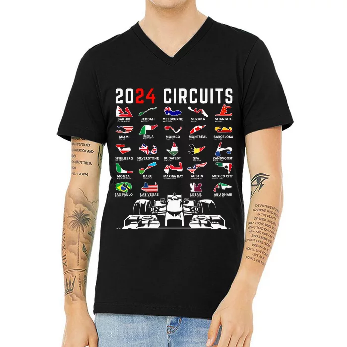 2024 Formula Racing Track Formula Race Formula Car Fan V-Neck T-Shirt